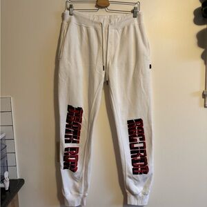Crooks&Castles Graphic Jogger Sweatpants with Red & Black Side Print